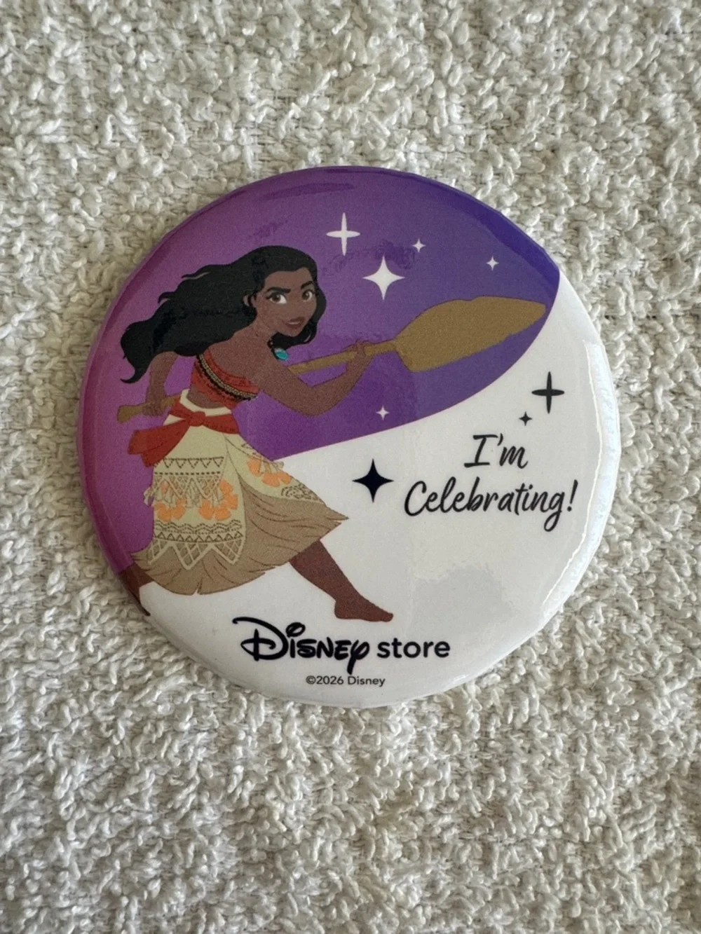 Disney Moana 'I'm Celebrating!' Party Button Pin